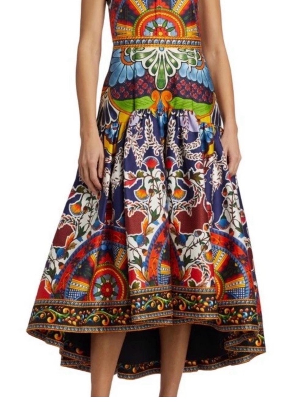 Alice + Olivia Multicolor Mosaic-Print Maxi Dress — Blue, Red, Green, Yellow - Picture 6 of 14